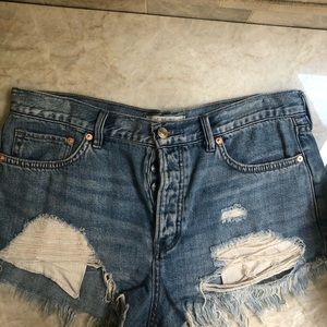Free People denim jean cut-off shorts